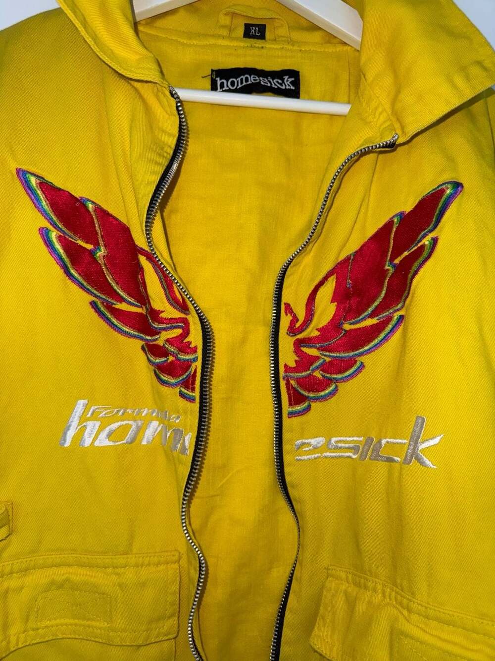 Homesick Formula Yellow Embroidered Utility Jacket Size XL - Picture 2 of 11
